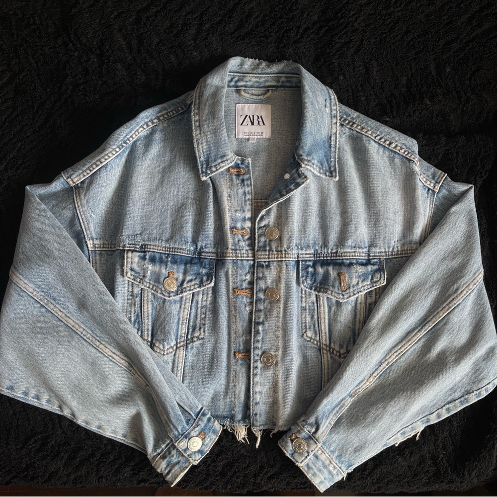 Zara Cropped Denim Jacket